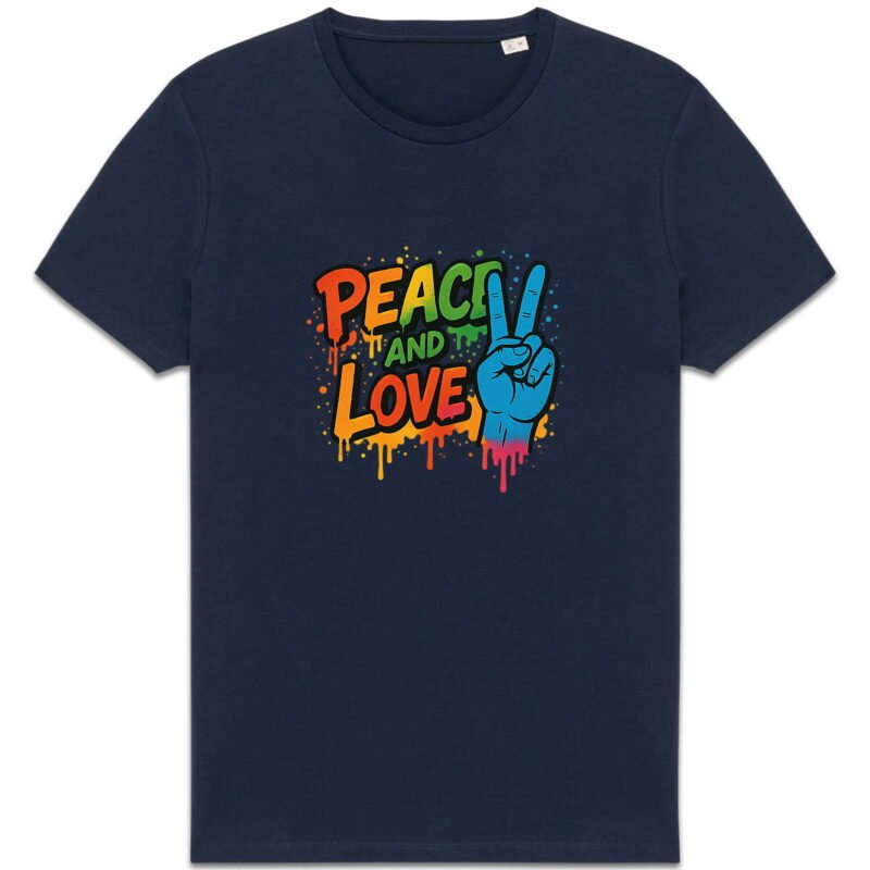 T-shirt Unisexe épais Peace and Love : Un message d'harmonie