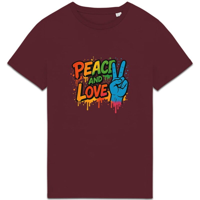 T-shirt Unisexe épais Peace and Love : Un message d'harmonie