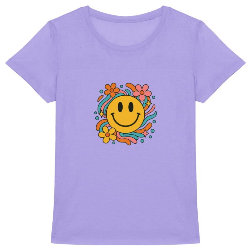 T-shirt Femme Epais : Smiley Floral pour un Look Joyeux