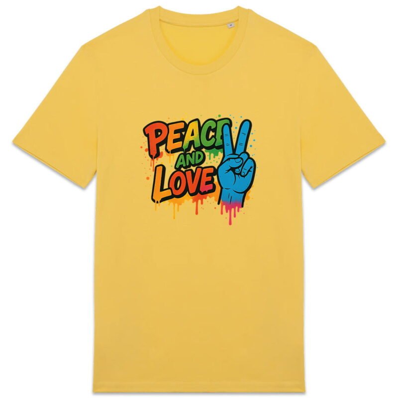 T-shirt Unisexe épais Peace and Love : Un message d'harmonie