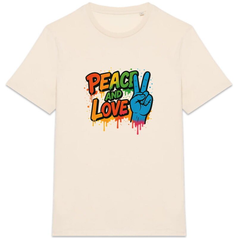 T-shirt Unisexe épais Peace and Love : Un message d'harmonie