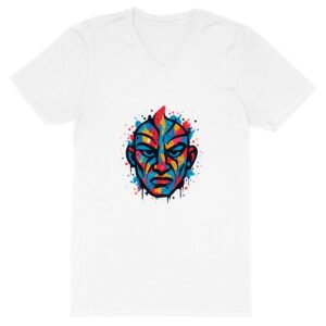 T-shirt Homme Col V - Graffiti Énergique et Coloré