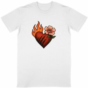 T-shirt Unisexe Classique : Passion et Douceur en Flamme