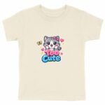 T-shirt Enfant Epais - Un chat kawaii souriant et ses cœurs