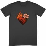 T-shirt Unisexe Classique : Passion et Douceur en Flamme