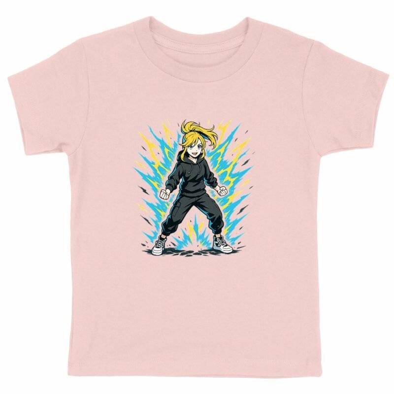 T-shirt Enfant Epais - Énergie Électrisante avec Personnage Unique